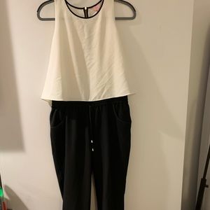 Ted Baker - B&W Jumpsuit with gold zip